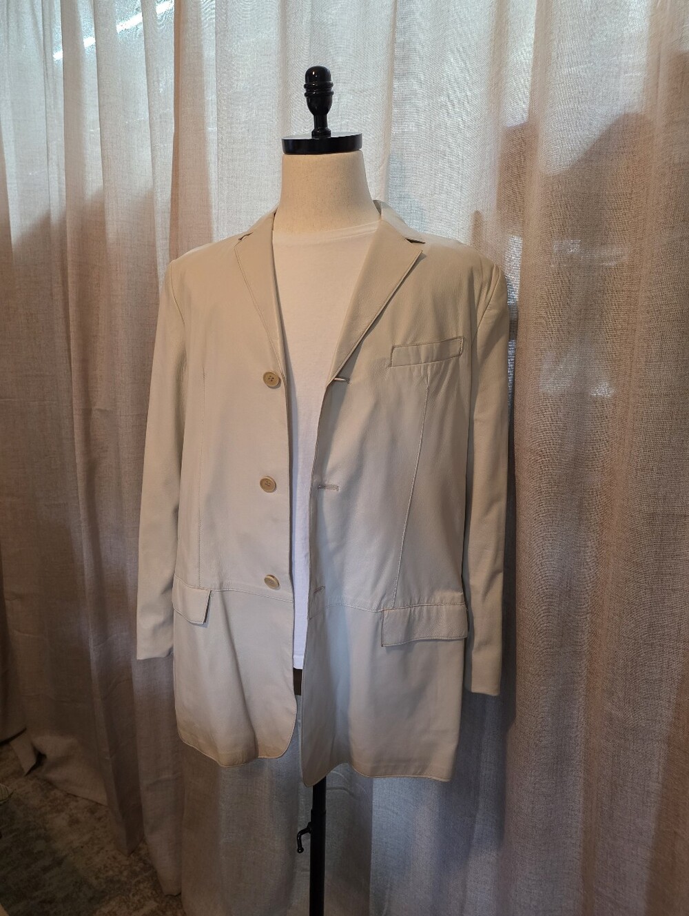 Compagnia Delle Pelli Light Beige Leather Blazer